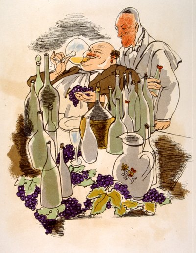 Ilustração Humorosa do Vinho 1946.Ilustração do Pavilhão Julien de Julien Pavil