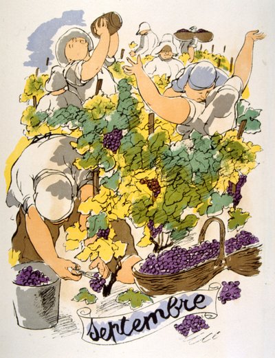Ilustração Humorosa do Vinho 1946.Ilustração do Pavilhão de Julien de Julien Pavil