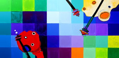 Hora de brincar com arte abstrata colorida de Julija Belickienė