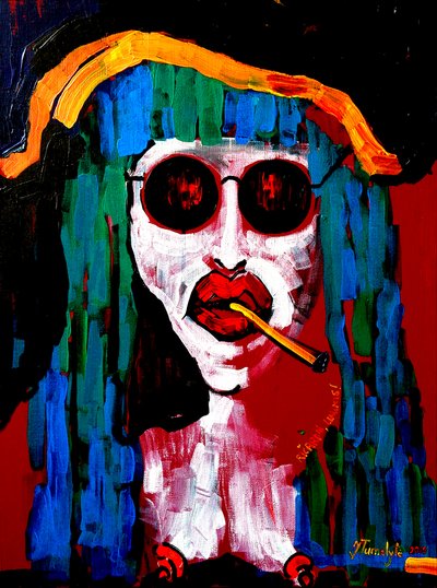 Retrato de uma mulher fumadora com um ar descontraído de Julija Belickienė