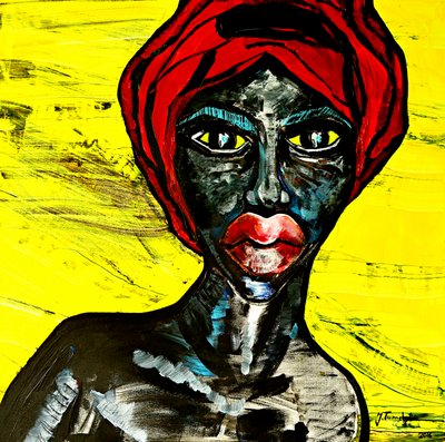 Mulher negra expressiva de Julija Belickienė