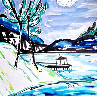 Retiro sereno à beira do lago de Julija Belickienė