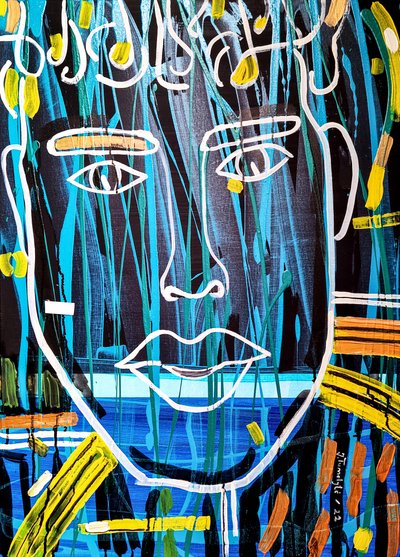 Rosto abstrato vibrante de Julija Belickienė