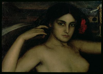 Detalhe do Retábulo do Amor (óleo no painel) de Julio Romero de Torres