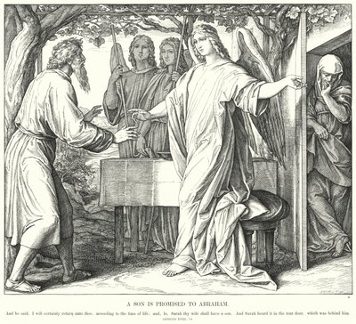 Um Filho é Prometido a Abraão (gravura) de Julius (after) Schnorr von Carolsfeld