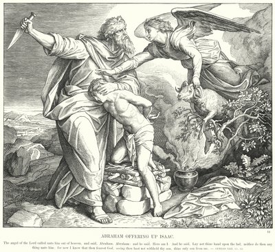 Abraão Oferecendo Isaac (gravura) de Julius (after) Schnorr von Carolsfeld