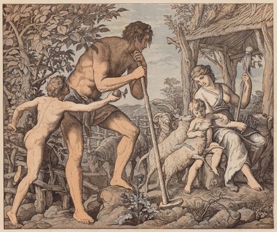 Adão e Eva depois da queda, Génesis, III de Julius (after) Schnorr von Carolsfeld