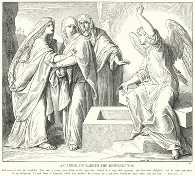 Um Anjo Declara a Ressurreição (gravura) de Julius (after) Schnorr von Carolsfeld