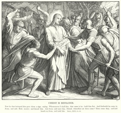 Cristo é Traído (gravura) de Julius (after) Schnorr von Carolsfeld