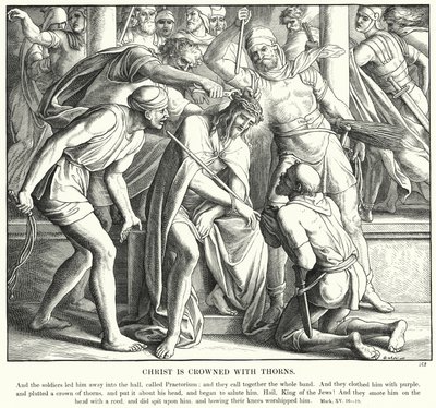 Cristo é Coroado com Espinhos (gravura) de Julius (after) Schnorr von Carolsfeld