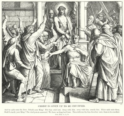 Cristo é entregue para ser Crucificado (gravura) de Julius (after) Schnorr von Carolsfeld