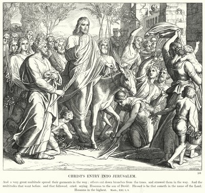 A Entrada de Cristo em Jerusalém (gravura) de Julius (after) Schnorr von Carolsfeld