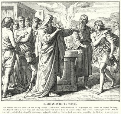 David Ungido por Samuel (gravura) de Julius (after) Schnorr von Carolsfeld