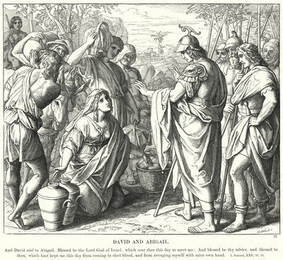 David e Abigail (gravura) de Julius (after) Schnorr von Carolsfeld