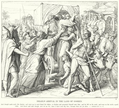 A Chegada de Israel à Terra de Gósen (gravura) de Julius (after) Schnorr von Carolsfeld