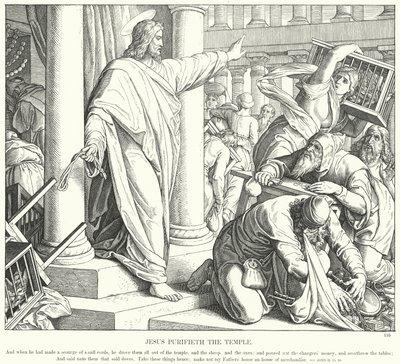 Jesus Purifica o Templo (gravura) de Julius (after) Schnorr von Carolsfeld