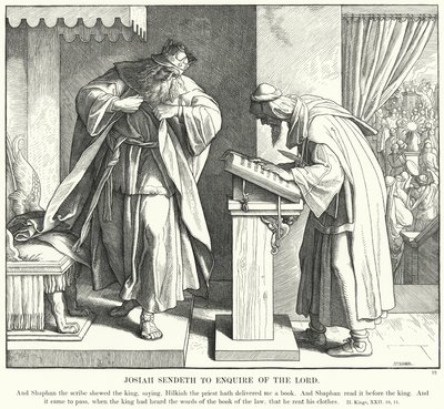 Josias Enviado a Enquire of the Lord (gravura) de Julius (after) Schnorr von Carolsfeld