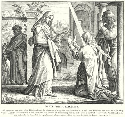 A visita de Maria a Isabel (gravura) de Julius (after) Schnorr von Carolsfeld