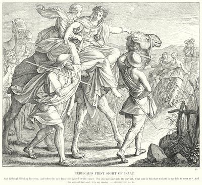 A primeira visão de Rebekah de Isaac (gravura) de Julius (after) Schnorr von Carolsfeld
