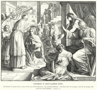 Salomão é proclamado Rei (gravura) de Julius (after) Schnorr von Carolsfeld