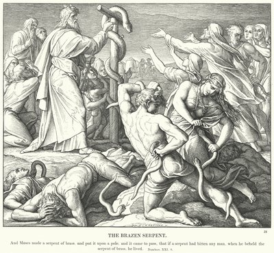 A Serpente de Brazen (gravura) de Julius (after) Schnorr von Carolsfeld