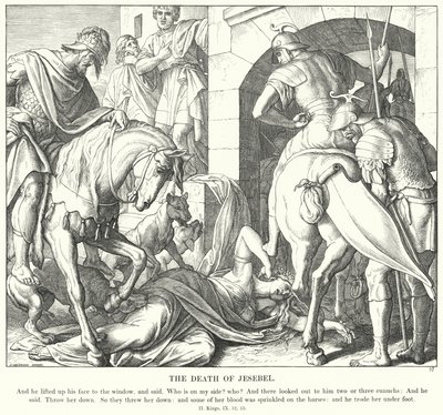 A Morte de Jesebel (gravura) de Julius (after) Schnorr von Carolsfeld