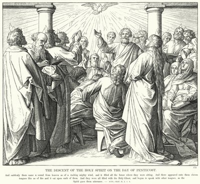 A Descida do Espírito Santo no Dia de Pentecostes (gravura) de Julius (after) Schnorr von Carolsfeld