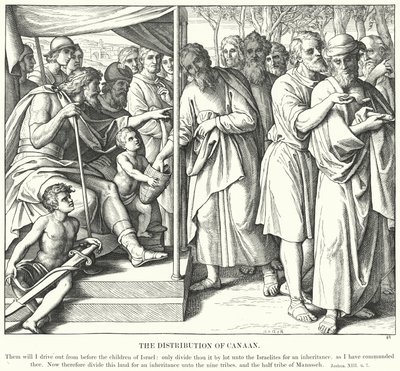 A Distribuição de Canaã (gravura) de Julius (after) Schnorr von Carolsfeld