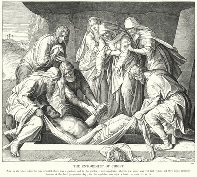 O sepultamento de Cristo (gravura) de Julius (after) Schnorr von Carolsfeld