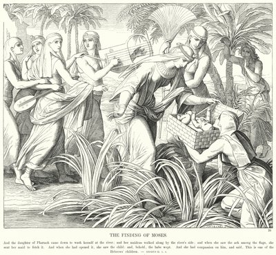 O achado de Moisés (gravura) de Julius (after) Schnorr von Carolsfeld