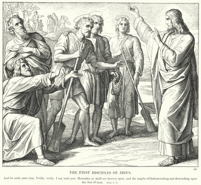 Os Primeiros Discípulos de Jesus (gravura) de Julius (after) Schnorr von Carolsfeld