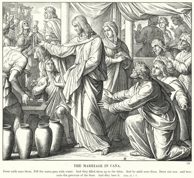 O Casamento em Caná (gravura) de Julius (after) Schnorr von Carolsfeld