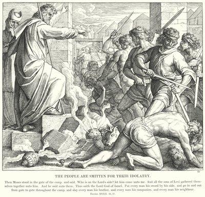 O Povo é apaixonado pela sua idolatria (gravura) de Julius (after) Schnorr von Carolsfeld
