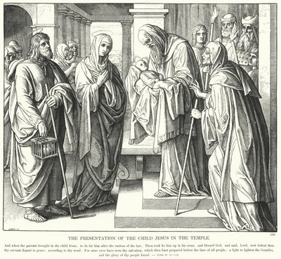 A Apresentação do Menino Jesus no Templo (gravura) de Julius (after) Schnorr von Carolsfeld