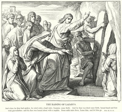 A Ascensão de Lázaro (gravura) de Julius (after) Schnorr von Carolsfeld