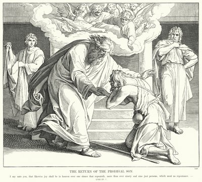 O Regresso do Filho Pródigo (gravação) de Julius (after) Schnorr von Carolsfeld