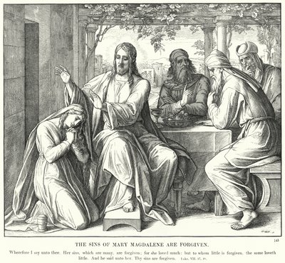 Os Pecados de Maria Madalena são Perdoados (gravura) de Julius (after) Schnorr von Carolsfeld