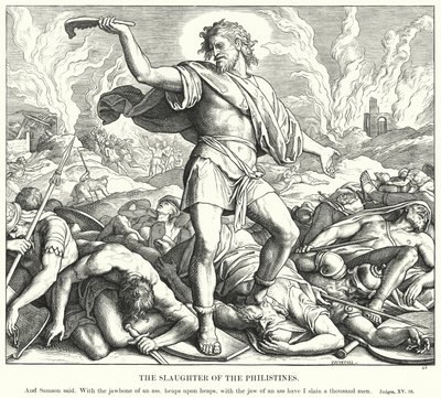 O Abate dos Filisteus (gravura) de Julius (after) Schnorr von Carolsfeld