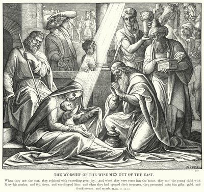 A Adoração dos Sábios do Oriente (gravura) de Julius (after) Schnorr von Carolsfeld