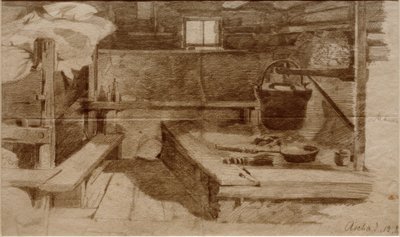Interior de uma casa de campo de Julius Adam