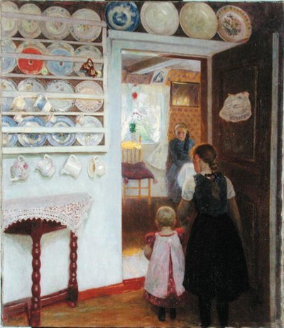 Interior, de, um, Fishermans, casa, em, Finkenwerder de Julius August Friedrich Theodor von Ehren