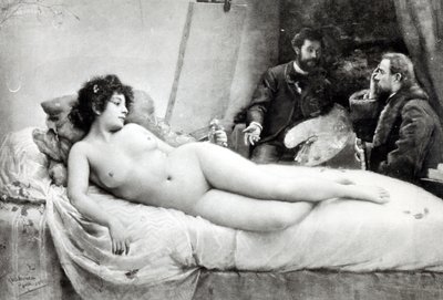 Emile Zola (1840-1902) no estúdio do artista, 1891 de Julius C. Rolshoven