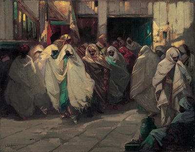 Cena de rua da Tunísia (óleo sobre tela) de Julius C. Rolshoven