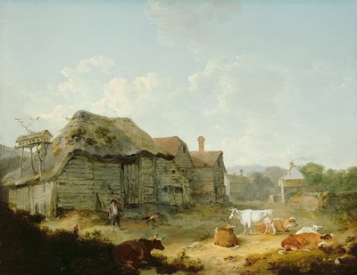 Um Quintal da Fazenda, Otford, Kent de Julius Caesar Ibbetson
