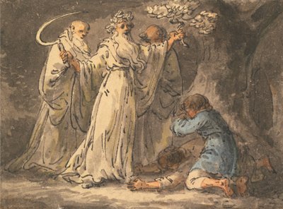 O corte do visco dele pelos druidas de Julius Caesar Ibbetson
