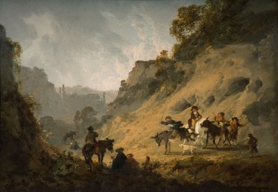 Ciganos com uma corrida de burro, 1792 de Julius Caesar Ibbetson