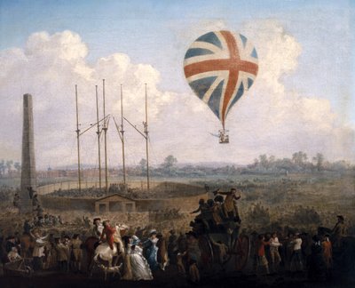 Mr. Lunardis New Balloon, 29 de junho de 1785 de Julius Caesar Ibbetson