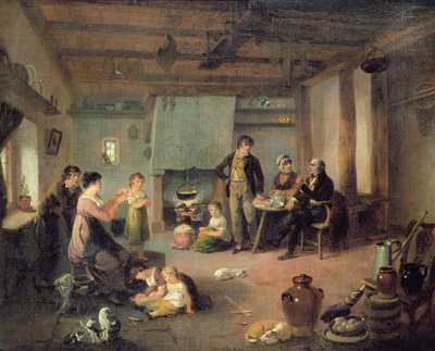 A família do pintor em Masham de Julius Caesar Ibbetson