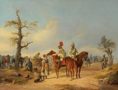 Sutler e cuirassiers prussianos de Julius Carl Schulz