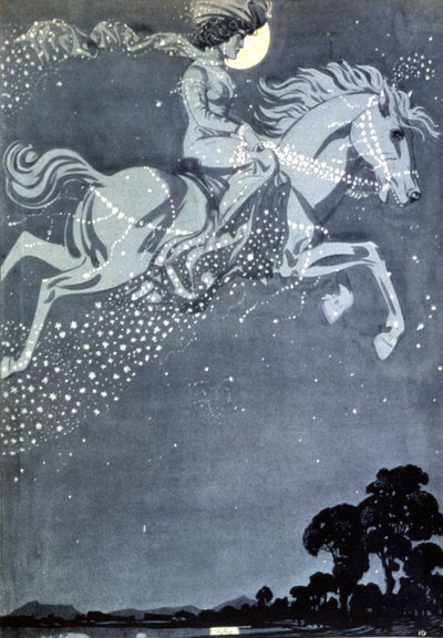 O caminhante noturno, finais do século XIX (ilustração) de Julius Diez